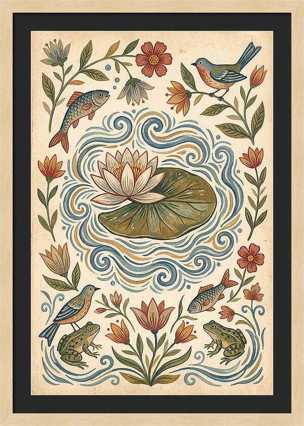Water Lily Folk Art