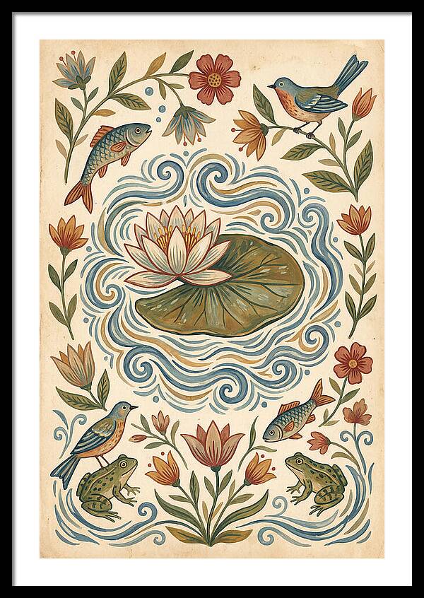 Water Lily Folk Art