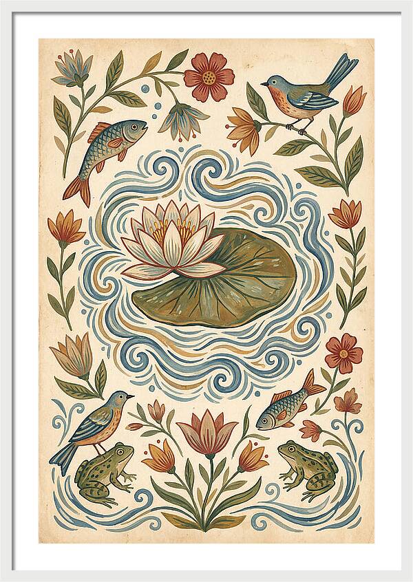 Water Lily Folk Art