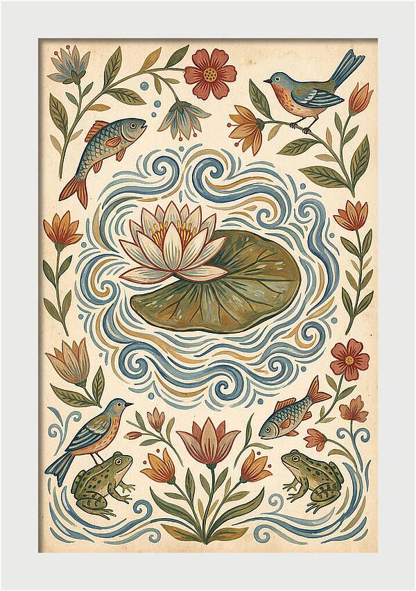 Water Lily Folk Art