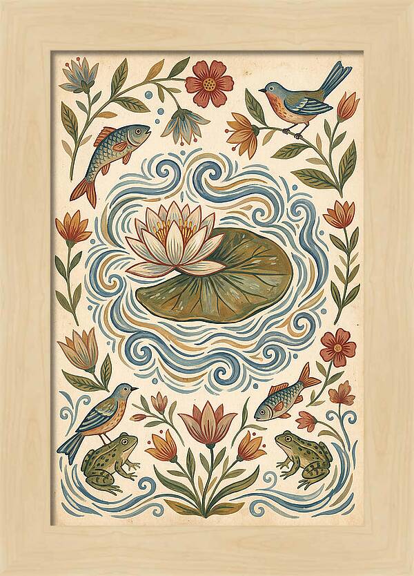 Water Lily Folk Art