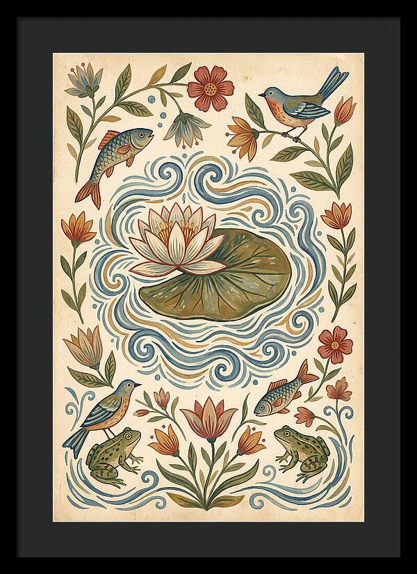 Water Lily Folk Art