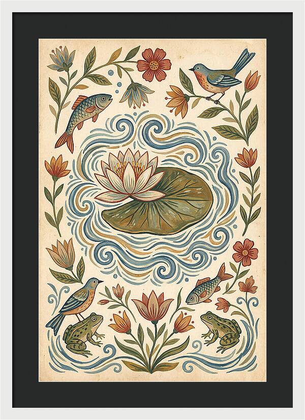 Water Lily Folk Art