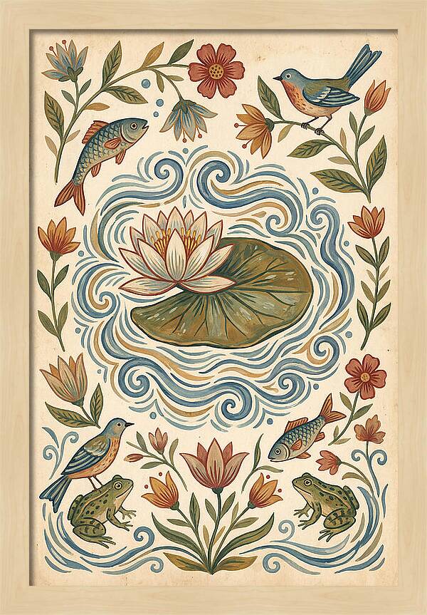 Water Lily Folk Art
