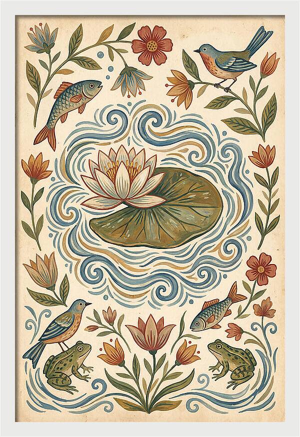 Water Lily Folk Art
