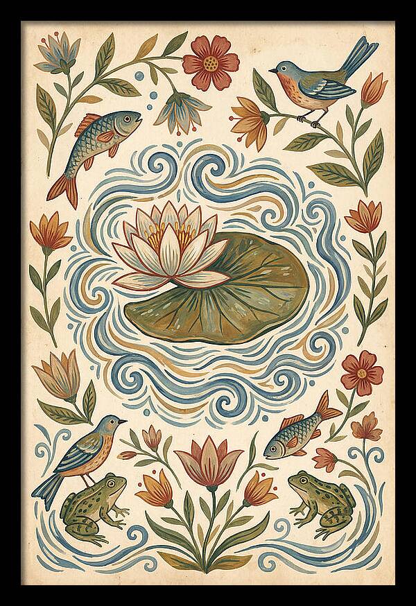Water Lily Folk Art