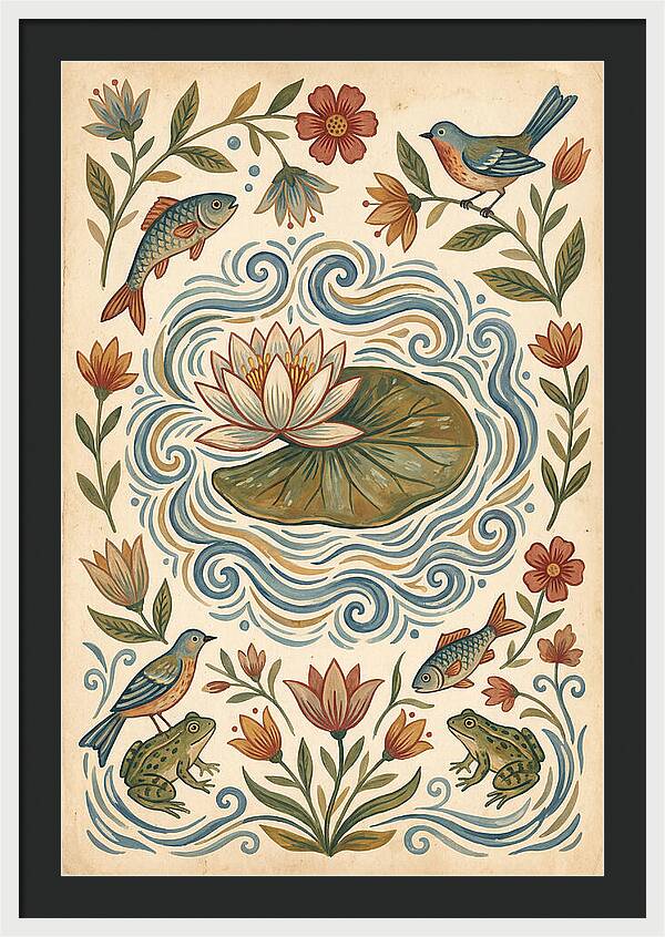 Water Lily Folk Art