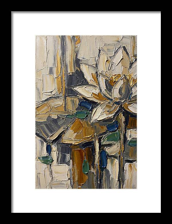 Water Lotus In Palette Knife Style