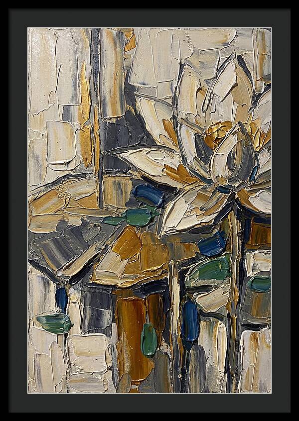 Water Lotus In Palette Knife Style