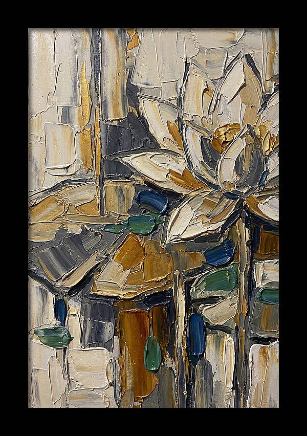 Water Lotus In Palette Knife Style