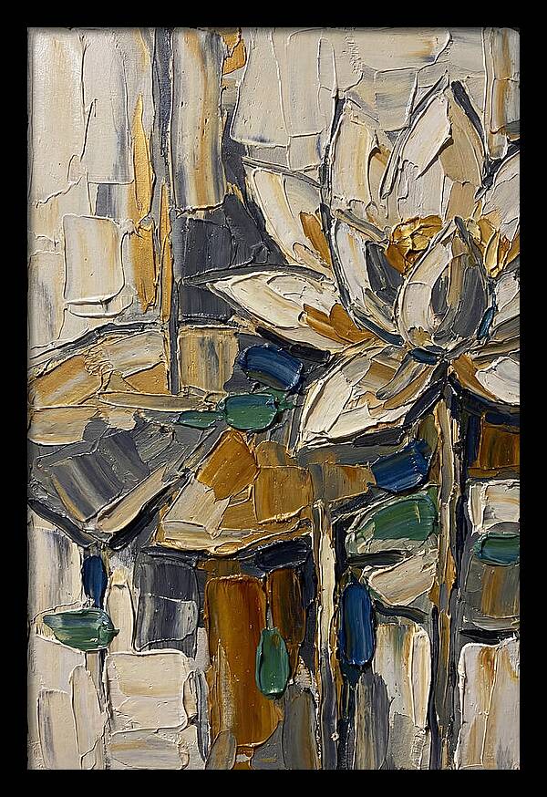 Water Lotus In Palette Knife Style
