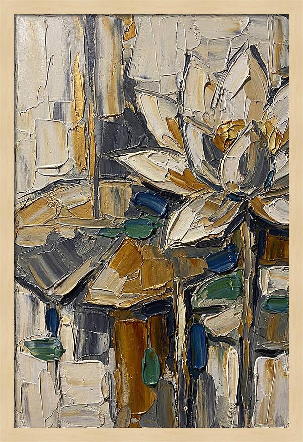 Water Lotus In Palette Knife Style