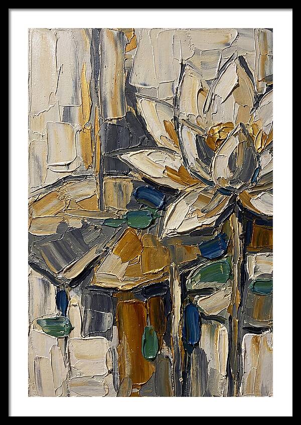 Water Lotus In Palette Knife Style