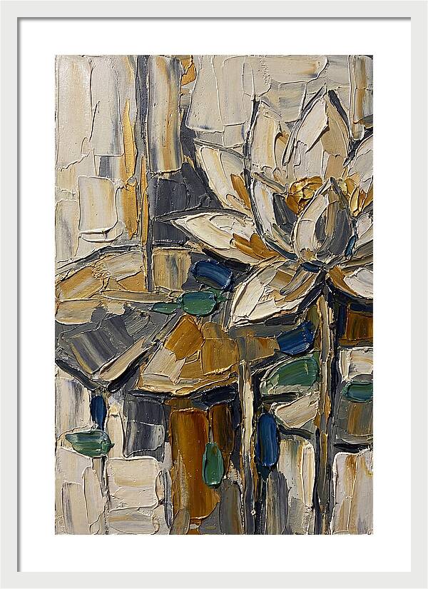 Water Lotus In Palette Knife Style