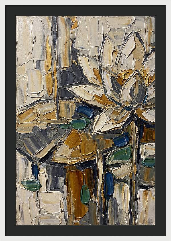 Water Lotus In Palette Knife Style