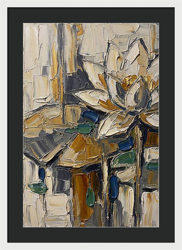 Water Lotus In Palette Knife Style