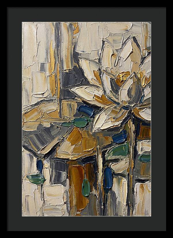 Water Lotus In Palette Knife Style