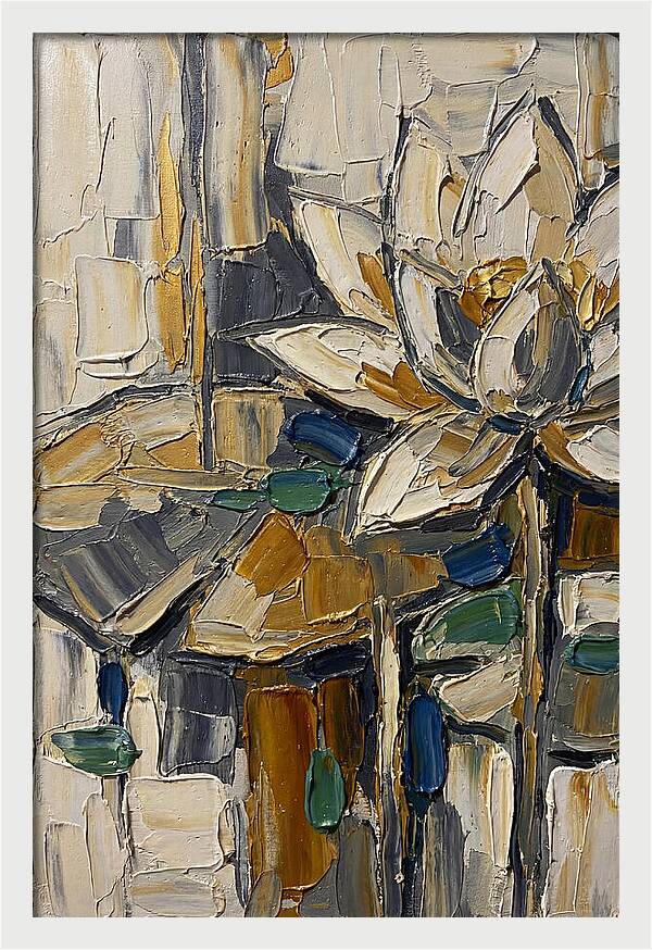 Water Lotus In Palette Knife Style