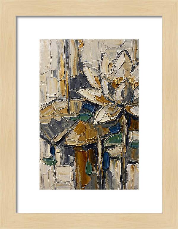 Water Lotus In Palette Knife Style