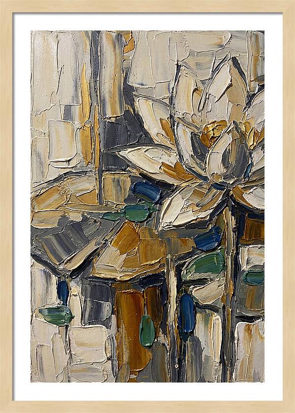 Water Lotus In Palette Knife Style