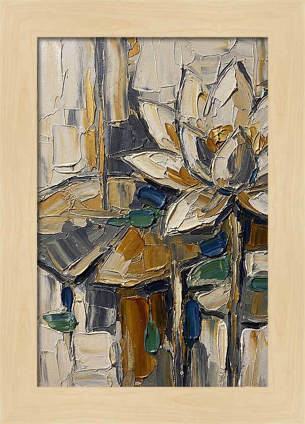 Water Lotus In Palette Knife Style