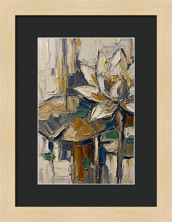 Water Lotus In Palette Knife Style