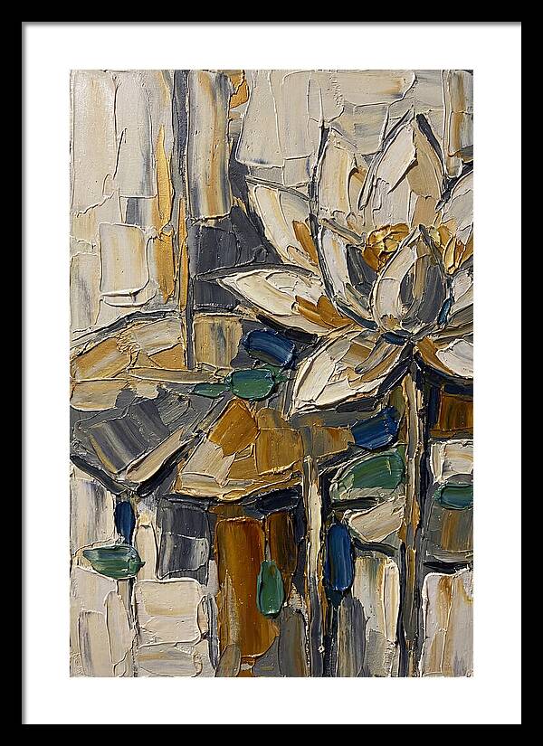 Water Lotus In Palette Knife Style