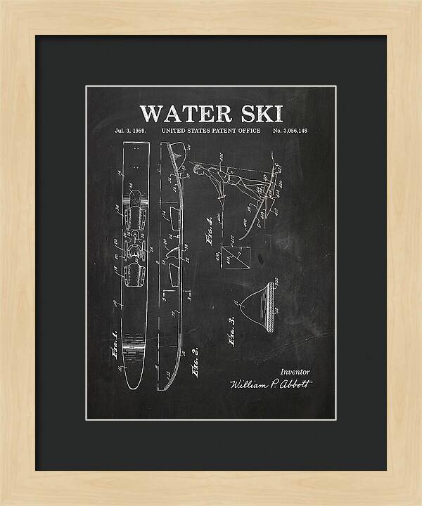 Water Ski Chalkboard Patent Us3056148a