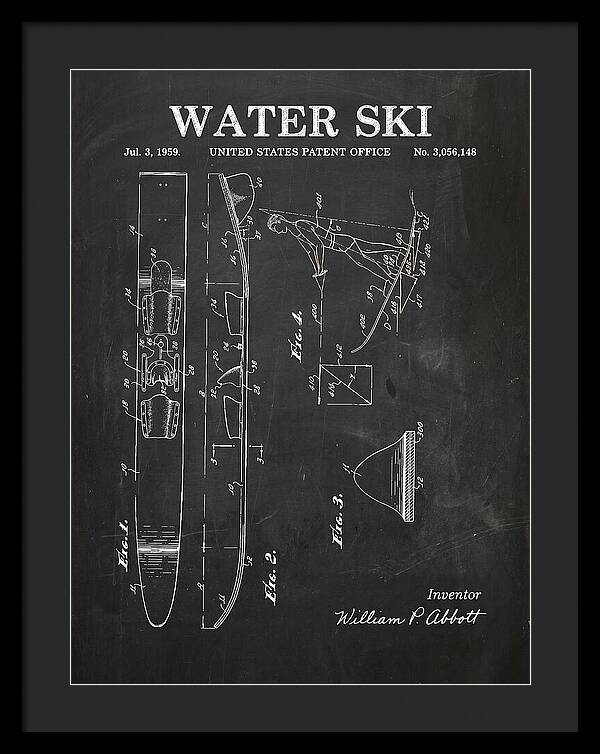 Water Ski Chalkboard Patent Us3056148a