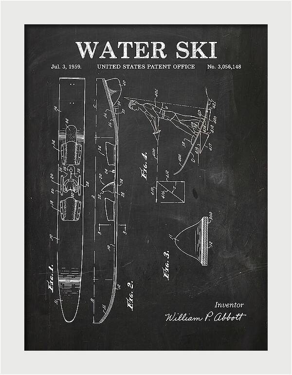Water Ski Chalkboard Patent Us3056148a