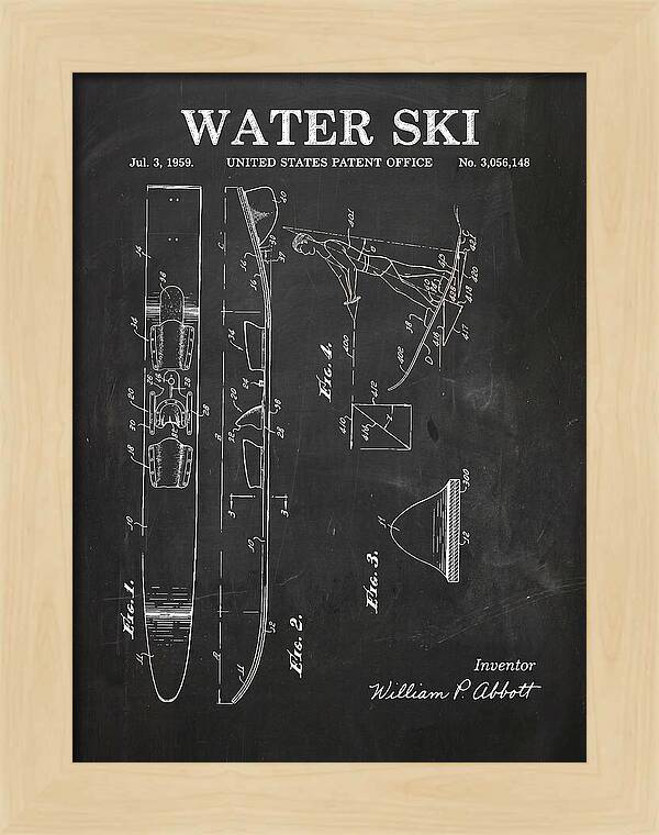 Water Ski Chalkboard Patent Us3056148a
