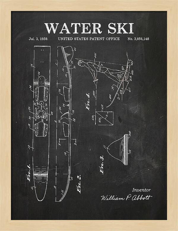 Water Ski Chalkboard Patent Us3056148a