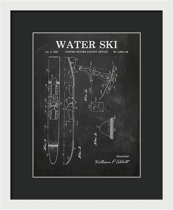 Water Ski Chalkboard Patent Us3056148a