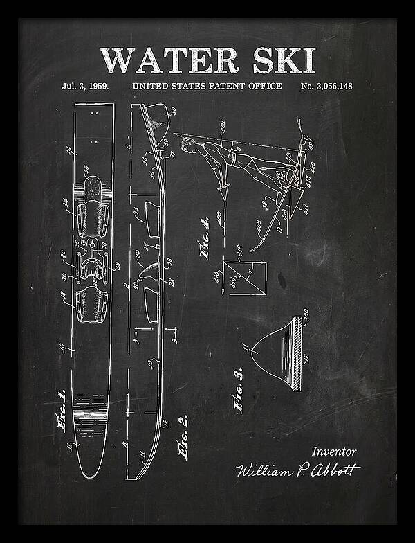 Water Ski Chalkboard Patent Us3056148a