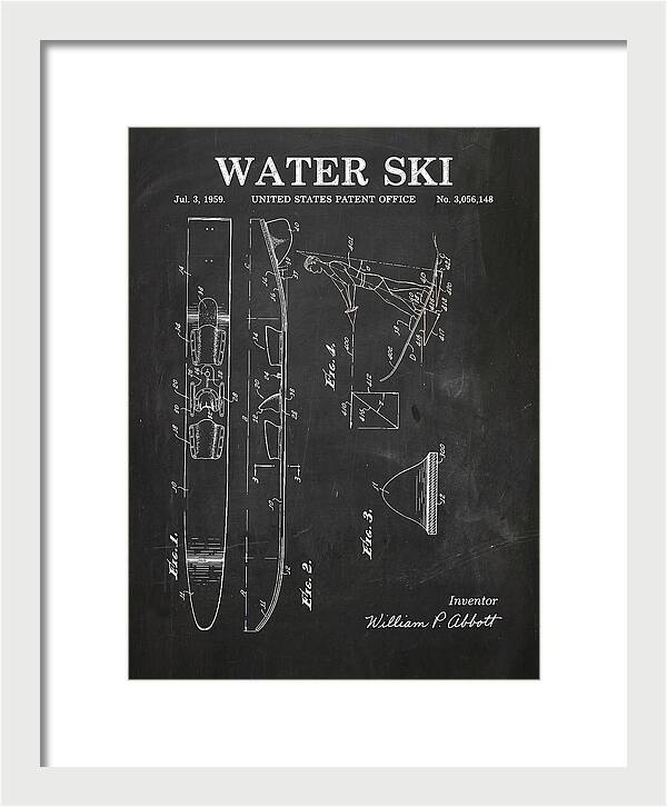 Water Ski Chalkboard Patent Us3056148a