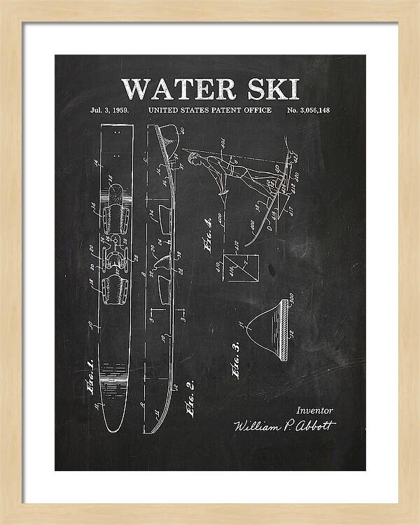 Water Ski Chalkboard Patent Us3056148a