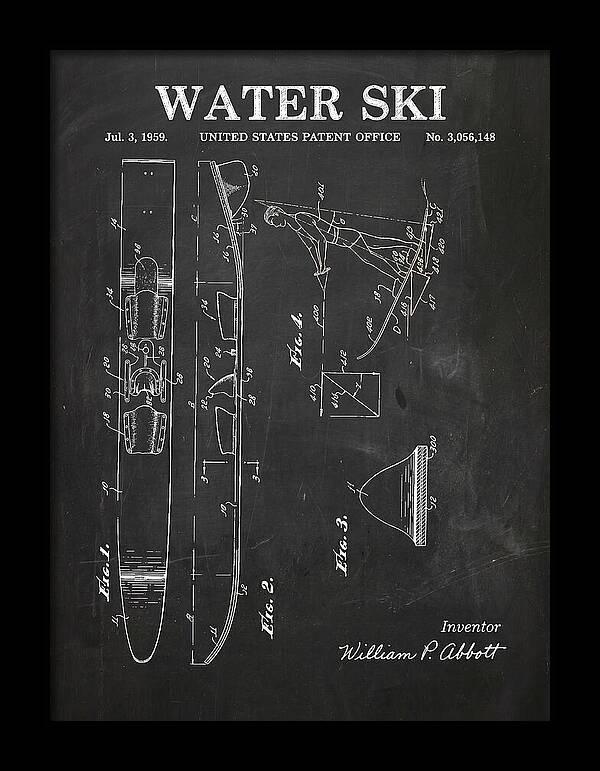 Water Ski Chalkboard Patent Us3056148a