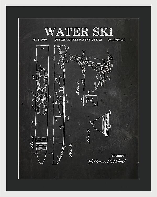 Water Ski Chalkboard Patent Us3056148a