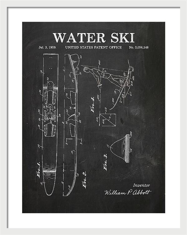 Water Ski Chalkboard Patent Us3056148a