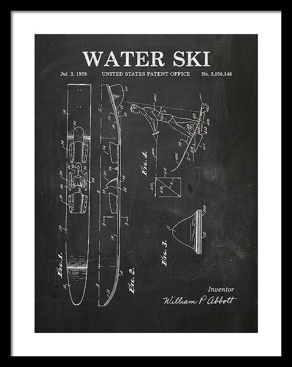Water Ski Chalkboard Patent Us3056148a