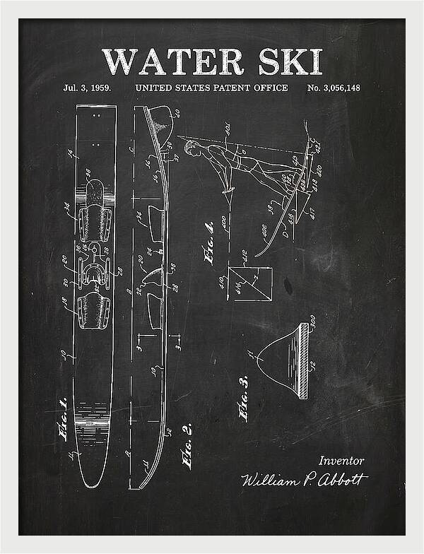 Water Ski Chalkboard Patent Us3056148a
