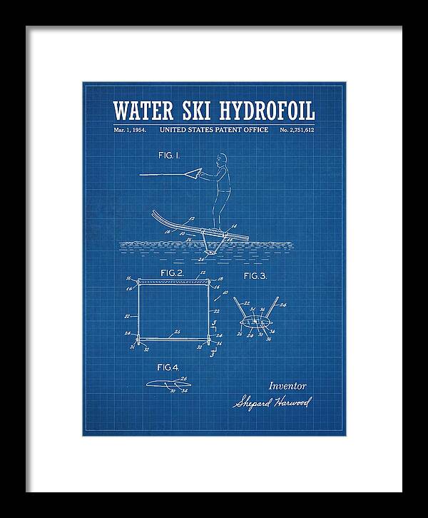 Water Ski Hydrofoil Blueprint Patent Us2751612a
