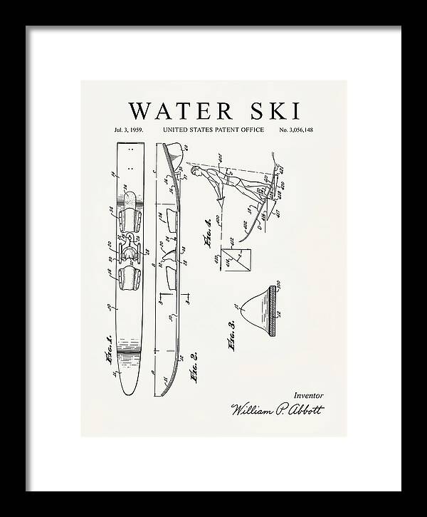Water Ski Minimalist Patent Us3056148a