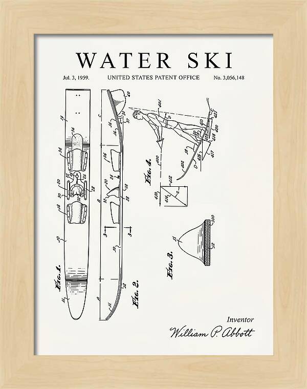 Water Ski Minimalist Patent Us3056148a