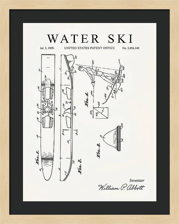 Water Ski Minimalist Patent Us3056148a