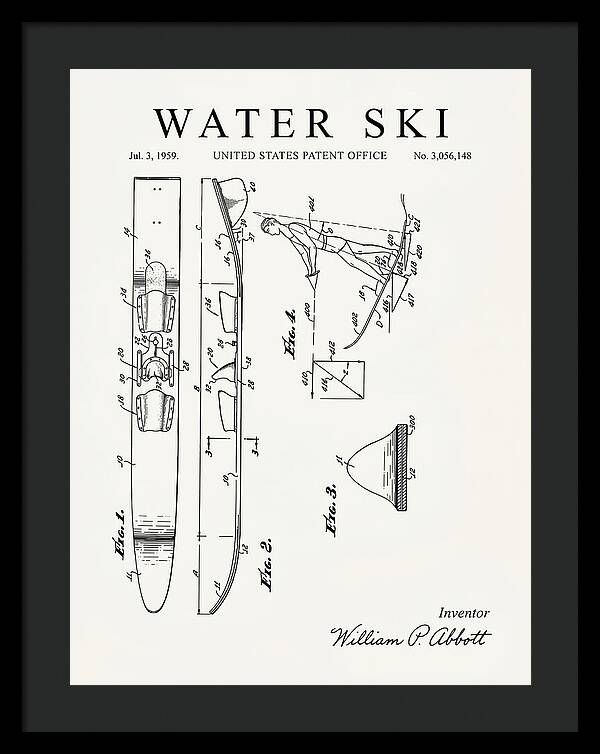 Water Ski Minimalist Patent Us3056148a