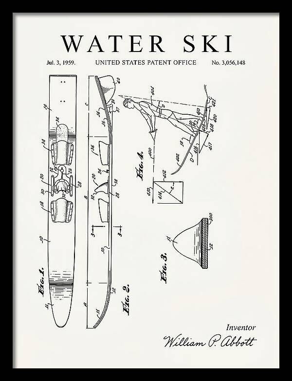 Water Ski Minimalist Patent Us3056148a