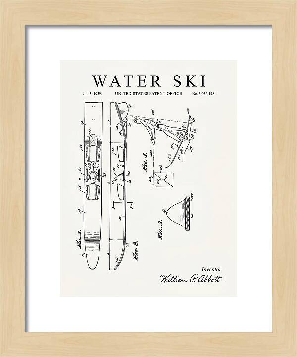 Water Ski Minimalist Patent Us3056148a