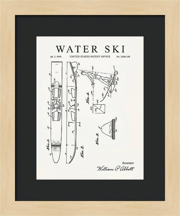 Water Ski Minimalist Patent Us3056148a