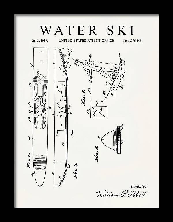 Water Ski Minimalist Patent Us3056148a